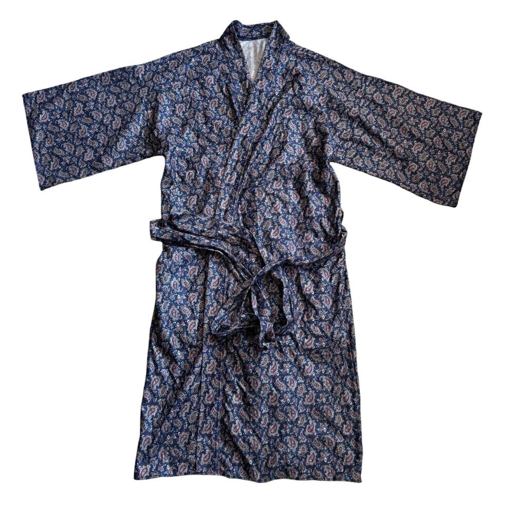 Vintage Paisley Men’s Robe Polyester Lounge Wear S/M